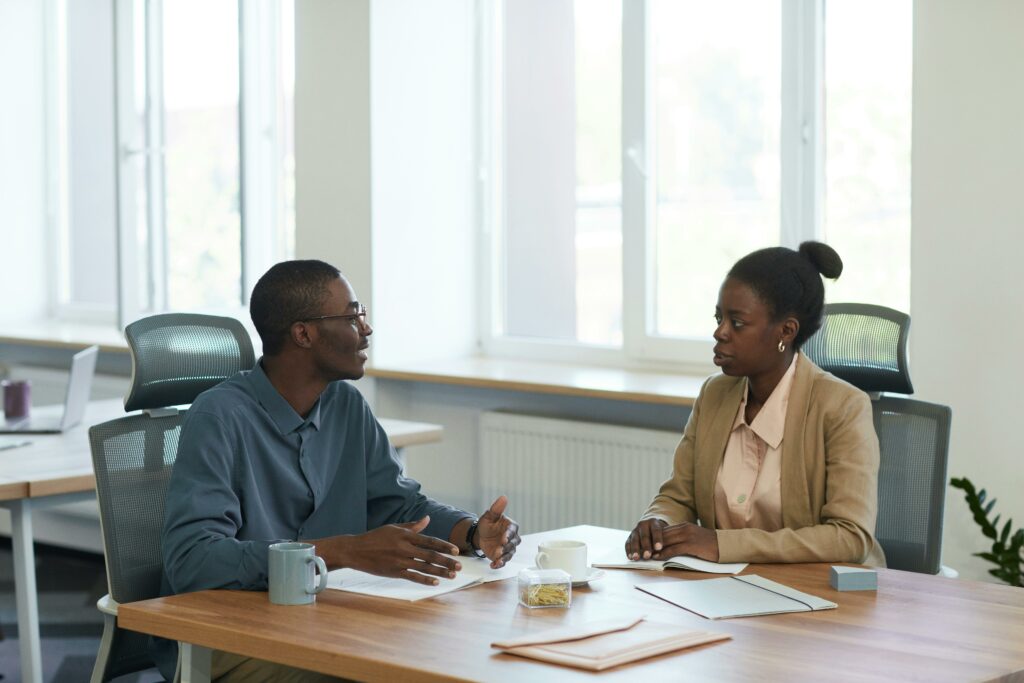 empathetic business discussion office